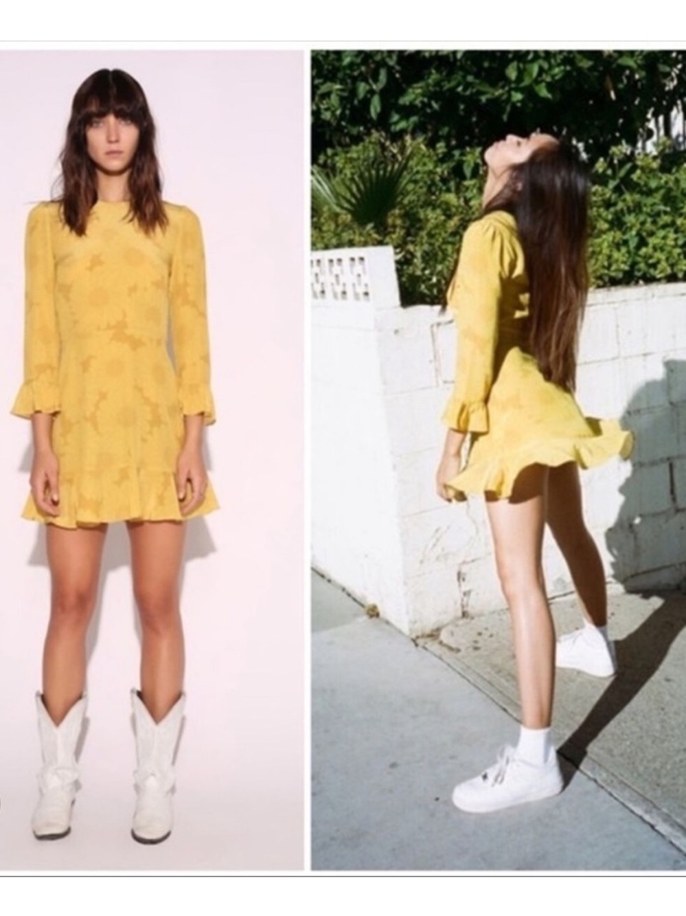 Realisation Par Mary Jane Silk Sunflower Mini Dress M
